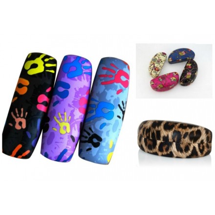 Colorful Printed Clamshell Sunglasses Case- assorted